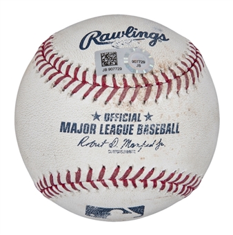 2017 Bryce Harper Game Used OML Manfred Baseball Used on 8/10/17 For a Double (MLB Authenticated)